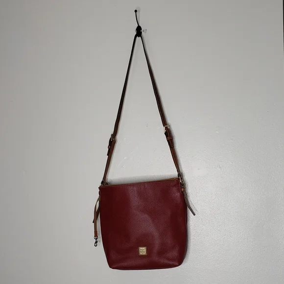 Authentic Dooney & Bourke Genuine Pebbled Leather Large Crossbody Bag Tote - Picture 12 of 16